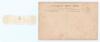 Warwick Windridge Armstrong. Victoria & Australia 1898-1922. Signature ink of Armstrong on heavily trimmed piece with tear affecting an otherwise very nice signature. Sold with an original sepia postcard of Armstrong in batting pose at the crease, wearing - 2