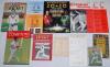 Cricket ephemera. Box comprising a mixture of autographs, scorecards, programmes, magazines, scrapbook, books etc., the majority modern, some earlier. Includes approx. thirty signatures signed to album pages back to back, of cricketers and other sports, t - 2