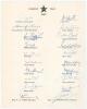 Pakistan tour of England 1962. Official autograph sheet with printed title and players&rsquo; names, nicely and fully signed in ink by all twenty members of the touring party. Players&rsquo; signatures are Burki (Captain), Hanif Mohammad, Imtiaz Ahmed, Fazal Mahmood,