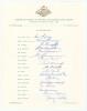 Australian tour of England 1968. Official autograph sheet with printed title and players&rsquo; names, fully signed in ink by all seventeen playing members of the touring party. Signatures are Lawry (Captain), Jarman, Chappell, Connolly, Cowper, Freeman, Gleeso