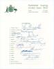 Australian tour of England 1972. Official autograph sheet with printed title and players’ names, fully signed in ink by all seventeen playing members of the touring party. Signatures are I. Chappell (Captain), Stackpole, G. Chappell, Colley, Edwards, Fran