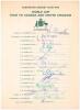 Australian World Cup Tour to Canada and England 1975. Official autograph sheet with printed title and players&rsquo; names, fully signed in different coloured inks by all nineteen listed members of the Australian touring party. Players&rsquo; signatures are I. Chappe