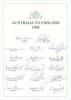 Australian tour of England 1985. Official autograph sheet with printed title and players’ names, fully signed in ink by all seventeen listed members of the touring party. Signatures are Border (Captain), Hilditch, Bennett, Boon, Gilbert, Holland, Lawson, 