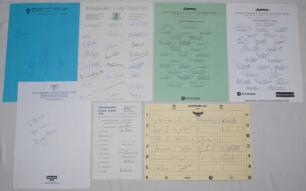 County autographs 1980s/1900s. Seven autograph sheets/ pages, the majority on official County letterhead, including one signed by Nottinghamshire former County players, twenty four signatures including Whittingham, Bolus, Millns, Williatt, Cox, Clay, Plum