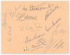 Surrey C.C.C. 1954. Album page nicely signed in ink to ‘Surrey C.C.C. Autographs 1954’ page by twelve members of the Surrey team. Signatures are Loader, Laker, Clark, Surridge, Fletcher, Subba Row, Alec Bedser, Barrington, Constable, Eric Bedser, McIntyre