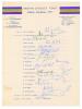 India tour to England 1971. Official autograph sheet with printed title and players’ names, signed in ink by all nineteen of the listed members of the touring party. Signatures are Wadekar (Captain), Venkataraghavan, Abidali, Baig, Bedi, Chandrasekhar, En