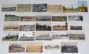 Northern and other cricket grounds early 1900s onwards. A good selection of over sixty postcards, mainly mono, some real photographs and colour, depicting cricket grounds from the North, also the Midlands including Worcester, Rugby etc. Grounds include Ai