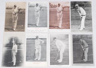 Worcestershire C.C.C. c.1900-1910. Seven early mono postcards of Worcestershire players, each depicted in varying poses at the wicket. Players are E.G. Arnold (two different), W.B. Burns, H.K. Foster, and R.E. Foster (3). Publishers/ series include Hartma