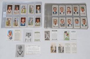 Cigarette and collectors’ cards 1920s-1960s. John Player & Sons ‘Cricketers 1934’, full set of fifty, and ‘Cricketers 1938’ lacking nos. 5 Copson and 23 Sims. W.D. & H.O. Wills ‘Cricketers, 1928’ full set of fifty, and ‘Cricketers 2nd Series of 50’ 1928 l