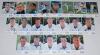 England signed Cornhill Insurance Test Series Cards. Forty cards, each signed by the featured player. Cards are Series ‘E’, 1 card of Atherton. Series ‘G’, 13 cards of Croft, Ealham, Fraser, Gough, Hick, Illingworth, Irani, Knight, Malcolm (2 different), - 2