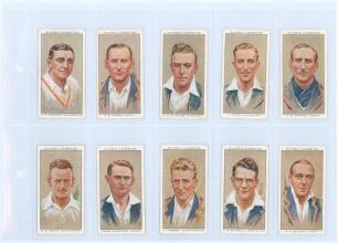 Cricket, football and other cigarette and collectors’ cards. Album comprising eleven complete sets and other incomplete and reproduction sets. Complete original cricket sets are John Players & Sons ‘Cricketers, 1934’ (50 cards). Kane ‘1956 Cricketers’ (50