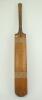 Aquila Clapshaw cricket bat 1875. An early cricket bat made by Clapshaw and exported to Australia. The bat is typical of this period, the blade is slim and the back almost flat at the top, becoming slightly humped as it reaches the toe. The handle made fr - 2