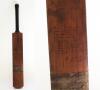 Tom Barling Six Centuries bat&rsquo;. Gunn & Moore &lsquo;Autograph&rsquo; bat used by Barling in the 1946 and 1947 seasons playing for Surrey. Inscribed to the bat face in ink &lsquo;During the seasons 1946 and 1947 I scored over 2000 runs with this bat including 233 not out v