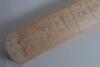 Lancashire C.C.C. 1999. Full size cricket bat signed to face by twenty members of the Lancashire playing staff. Signatures include Crawley, Atherton, Fairbrother, Watkinson, Muralitharan, Hegg, Martin, Schofield, Yates, Ridgway, Flintoff etc. Good conditi - 2