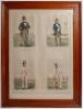 ‘Sketches at Lord’s’. Large original lithograph sheet comprising four coloured lithographs of ‘Mr James Henry Dark, Proprietor of Lord’s Cricket Ground. Sketches at Lord’s No. 1, ‘The Umpire’ William Caldercourt. Sketches at Lord’s No. 2, ‘Hillyer. Born a