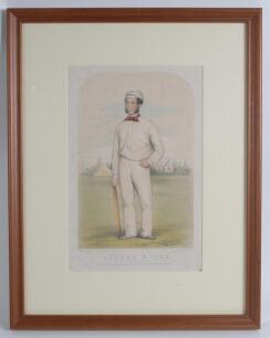 Alfred Diver. Cambridgeshire & All England 1857-1866. ‘Alfred Diver’. Large original colour lithograph by John Corbet Anderson, published by Lillywhite & Wisden on 13th July 1858 and printed by Stannard & Dixon. The lithograph mounted, framed and glazed, 