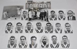 India tour to England 1967. A good selection of forty five original press photographs from the 1967 series. Images include match action from the Test series, also a team photograph of the Indian team at Worcester, player portraits, travelling etc. Individ