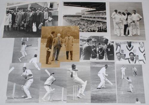 West Indies tour to England 1969. A good selection of sixty original mono press photographs (with some copies) from the 1969 tour including match action from the Test series, players, presentations, travelling etc. Individual players featured include Cliv