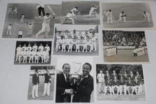 England v Rest of the World 1970. A good selection of forty three original mono press photographs from the 1970 unofficial Test series including match action and team photographs. General views feature captains Ray Illingworth and Garry Sobers holding the