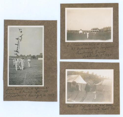 Harold Geoffrey Owen ‘Tuppy’ Owen-Smith. Western Province, Oxford University, Middlesex & South Africa 1927-1950. Mono candid photograph of Owen-Smith walking off the field with Sandy Bell having just been dismissed for 129 in South Africa’s second inning