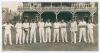 Lord Hawke’s XI v. M.C.C. Australian Touring Team, Scarborough 1929. Original mono photograph depicting Lord Hawke’s XI lined up in front of the pavilion at Scarborough with spectators in the background for the match played 7th- 10th September 1929. Fully