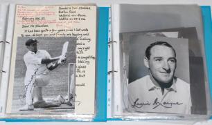 Australia Test signed photographs 1940s onwards. Two files containing a good selection of approx. one hundred and fifty original and copy photographs of Australia players, the majority modern colour photographs, some mono, with the odd magazine extract, e