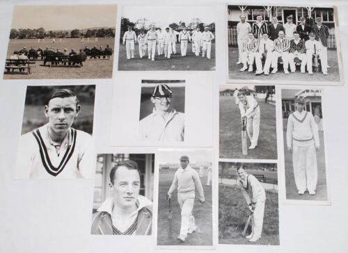 Scottish teams and player photograph 1930s. A selection of fourteen original mono press photographs of Scottish teams and players. Teams featured include the Fifeshire players walking on to the pitch at Perth, Perthshire v Heriots at North Inch match in p