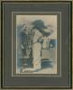 Don Bradman. Original 1930s mono photograph of Bradman wearing cricket attire and Australia cap, standing in conversation with two gentlemen, a marquee in the background. Very nicely signed in black ink to the photograph, ‘Sincerely yours, Don Bradman’. P