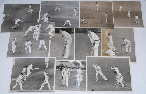 South Africa tour to England 1935. A good selection of original mono press photographs from the 1935 tour. Images are Eric Rowan and Bruce Mitchell walking out to bat in the tour match v Scotland, Forthill, Dundee, 22nd & 23rd June 1935. Star Photos of Pe