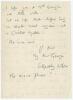 Evelyn Rockley Wilson. Cambridge University, Yorkshire & England 1899-1923. Two page handwritten letter to George Hirst, Yorkshire & England 1891-1929. The letter dated 25th February 1945 and sent from Winchester. &lsquo;My Dear George, Just a line to hope you 