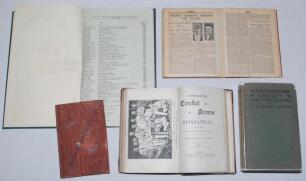 Nottinghamshire cricket histories. Four titles including ‘A Short History of Nottinghamshire Cricket including the Season of 1887’. E. Browne. Nottingham 1887. Original decorative cloth boards with wear. ‘Nottinghamshire Cricket Scores and Biographies. Fr