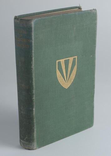 ‘Annals of Brechin Cricket’. Alfred O’Neil. Brechin 1927. Original decorative boards. Presentation copy from Alfred O’Neil with ink inscription to front end page ‘To Fred Hall esq with the compliments of the author. Alfred O’Neil 25th May 1928’. Wear to b