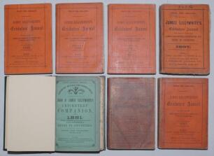 ‘[John &] James Lillywhite’s Cricketers’ Annual 1881-1897. Seven editions of the annual. ‘John & James Lillywhite’s Cricketers’ Companion’ for 1881 bound in modern green cloth, gilt title to spine, original green paper wrappers preserved. Foxing to page e