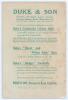 Triangular Test Tournament 1912. ‘Duke & Son’s Record of Test Match Cricket’. F.S. Ashley-Cooper. Penshurst 1912. 24pp booklet with original decorative paper wrappers, produced in the lead-up to the Triangular Test Tournament between England, Australia an - 2