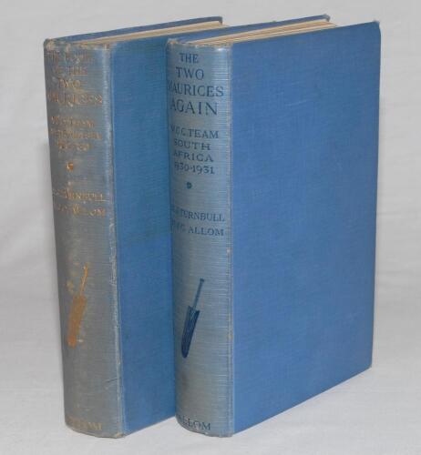 ‘The Book of the Two Maurices’. M.C.C. team Australasia 1929/30’. Turnbull & Allom. London 1930 and ‘The Two Maurices Again. M.C.C. team South Africa 1930/31’. Turnbull & Allom. London 1931. Original blue cloth. Cricket Society label to inside front cover