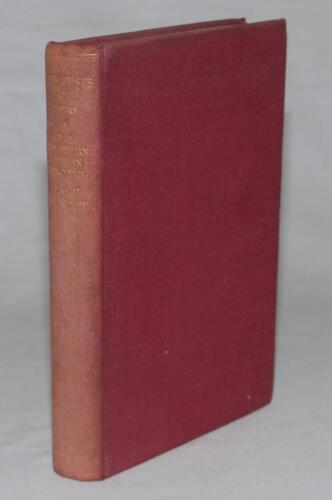 ‘The Tests of 1930. The 17th Australian Team in England’. P.G.H. Fender. First edition, London 1930. Original publisher’s red cloth, gilt title to spine, top page edges green. Signed with dedication in black ink to title page, ‘To “George” [Duckworth?] wi