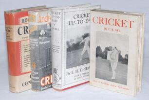 Instructional cricket books 1912-1951. Four original hardback first edition titles (one exception), each with good original dustwrapper. Titles are ‘Cricket (Batsmanship)’, C.B. Fry, London 1912. ‘Cricket Up-to-date’, E.H.D. Sewell, London 1931. ‘Cricket’