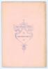 ‘1851-1911. South Devon Cricket Club, Newton Abbott’. Illustrated by Charles Lane Vicary. Newton Abbott 1911. Diamond jubilee souvenir booklet. 36pp with original decorative paper wrappers. Padwick 1858. Cricket Society stamp to inside front cover. Rustin - 2