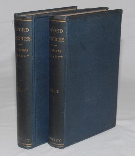 ‘Oxford Memories. A Retrospect after Fifty Years’. Rev. James Pycroft. London 1886. In two volumes. Includes an early history of Oxford University cricket and the author’s recollections of cricket and cricketers, including Felix, Mynn, Cobbett and the Old