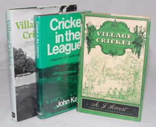 Village and League cricket. Three first edition hardback titles, all with good dustwrappers. ‘Village Cricket’, A.J. Forrest, London 1957. ‘Cricket in the Leagues’, John Kay, London 1970, foreword by Learie Constantine. ‘Village Cricket’, Gerald Howat, Ne