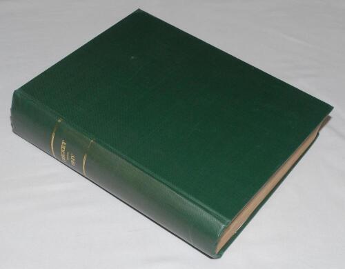 ‘Cricket: A Weekly Record of the Game’. Volume III nos. 50-79 (31st January to 25th December 1884), and Volume IV nos. 80-109 (29th January to 24th December 1885. The two volumes bound together as one in later green cloth with gilt title to spine. Illustr