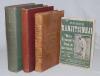 Cricket tour books. Five titles. &lsquo;How We Recovered the Ashes&rsquo;, P.F. Warner, London 1905. Rebound in early full leather, original decorative paper wrappers retained. Wear to covers. Two hardback titles by Percy Fender in original cloth covers, &lsquo;The Turn of