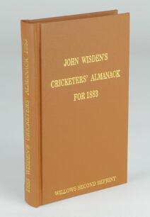 Wisden Cricketers’ Almanack 1883. Willows ‘second’ softback reprint (2004) in light brown hardback covers with gilt lettering. Limited edition 206/250. Good/very good condition