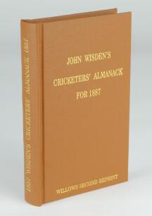 Wisden Cricketers’ Almanack 1887. Willows ‘second’ softback reprint (2004) in light brown hardback covers with gilt lettering. Limited edition 166/250. Good/very good condition