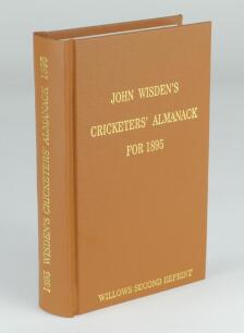 Wisden Cricketers’ Almanack 1895. Willows ‘second’ softback reprint (2008) in light brown hardback covers with gilt lettering. Limited edition 76/250. Good/very good condition