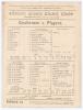 ‘Gentlemen v. Players’ 1892. Early original scorecard for the match played at Kennington Oval 11th- 13th July 1892. Complete printed scores. Players scored 325 with Arthur Shrewsbury carrying his bat for 151no. In reply Gentlemen were bowled out for 182 a