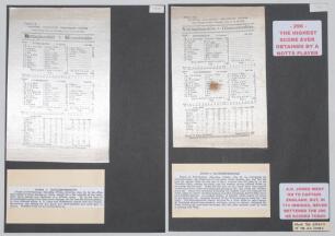 ‘Nottinghamshire v. Gloucestershire’ 1901 & 1903. Two early original commemorative silk scorecards for the matches played at Trent Bridge 18th- 20th July 1901 and 23rd- 25th July 1903. The 1901 drawn match was high scoring, three players scoring centuries