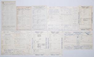 Yorkshire C.C.C. 1911-1939. Fifteen scorecards, the majority for County matches, all with incomplete and/ or handwritten scores unless stated, except one, a commemorative silk. Matches are v. Essex, Leyton 1911, v. Rest of England (Champion County Match),