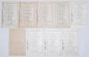 Surrey C.C.C. 1911-1914. Nine original pre WWI scorecards for Surrey County matches played at Kennington Oval, some with complete printed scores where indicated. Matches are v. Worcestershire 1911 (complete printed scores, E. Kirk career best bowling figu - 2