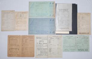 County scorecards 1911-1939. Nine original scorecards for County and other matches, one signed. Includes one commemorative silk scorecard for Warwickshire v. Nottinghamshire played at The Butts Ground, Coventry, 23rd- 26th June 1928. The high scoring draw